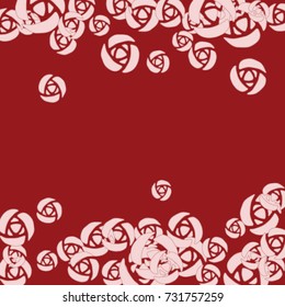 Vector Confetti Background Pattern. Element of design.  Stylized roses on a red background