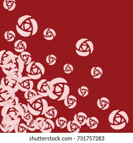 Vector Confetti Background Pattern. Element of design.  Stylized roses on a red background