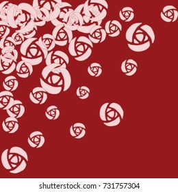 Vector Confetti Background Pattern. Element of design.  Stylized roses on a red background