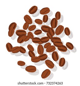 Vector Confetti Background Pattern. Element of design. Coffee beans on a white background
