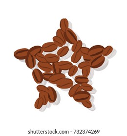 Vector Confetti Background Pattern. Element of design. Coffee beans on a white background