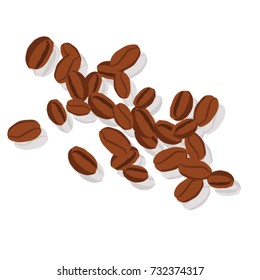 Vector Confetti Background Pattern. Element of design. Coffee beans on a white background