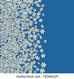 Vector Confetti Background Pattern. Element of design.  Blue flowers on a blue background