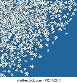 Vector Confetti Background Pattern. Element of design.  Blue flowers on a blue background