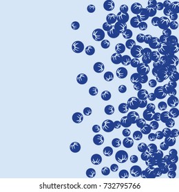 Vector Confetti Background Pattern. Element of design. Decorative berries on a blue background