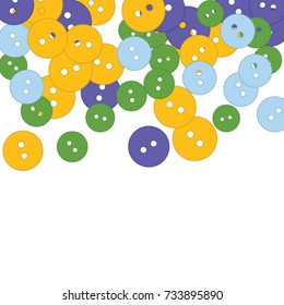 Vector Confetti Background Pattern. Element of design. Colored buttons on a white background