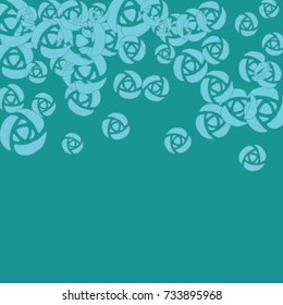 Vector Confetti Background Pattern. Element of design. Stylized roses on a turquoise background