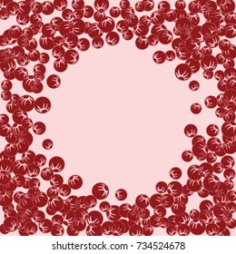 Vector Confetti Background Pattern. Element of design. Decorative berries on a pink background