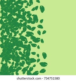 Vector Confetti Background Pattern. Element of design. Colored leaves on a green background