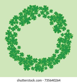 Vector Confetti Background Pattern. Element of design.  Clover leaves on a green background