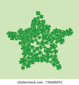 Vector Confetti Background Pattern. Element of design.  Clover leaves on a green background
