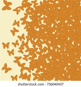 Vector Confetti Background Pattern. Element of design. Orange butterflies on an orange background