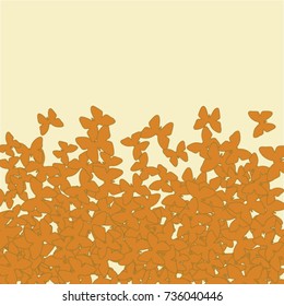 Vector Confetti Background Pattern. Element of design. Orange butterflies on an orange background