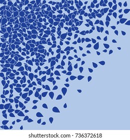 Vector Confetti Background Pattern. Element of design. Blue petals on a blue background