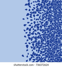 Vector Confetti Background Pattern. Element of design. Blue petals on a blue background