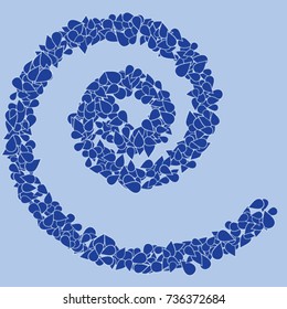 Vector Confetti Background Pattern. Element of design. Blue petals on a blue background