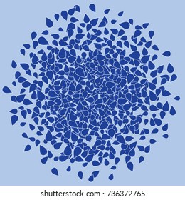 Vector Confetti Background Pattern. Element of design. Blue petals on a blue background