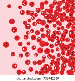 Vector Confetti Background Pattern. Element of design. Reds emoticons on a pink background