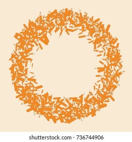 Vector Confetti Background Pattern. Element of design. Orange pencils on a Orange background