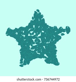 Vector Confetti Background Pattern. Element of design. Colored leaves on a blue background