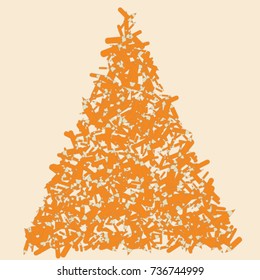 Vector Confetti Background Pattern. Element of design. Orange pencils on a Orange background