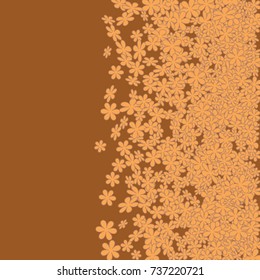 Vector Confetti Background Pattern. Element of design. Orange flowers on a brown background