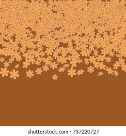 Vector Confetti Background Pattern. Element of design. Orange flowers on a brown background