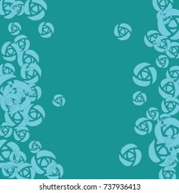 Vector Confetti Background Pattern. Element of design. Stylized roses on a turquoise background
