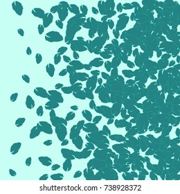Vector Confetti Background Pattern. Element of design. Colored leaves on a blue background