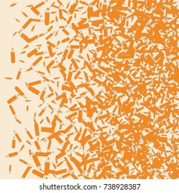 Vector Confetti Background Pattern. Element of design. Orange pencils on a Orange background