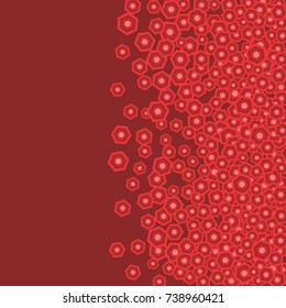 Vector Confetti Background Pattern. Element of design. Colored polygons on a red background
