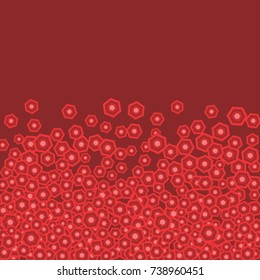 Vector Confetti Background Pattern. Element of design. Colored polygons on a red background