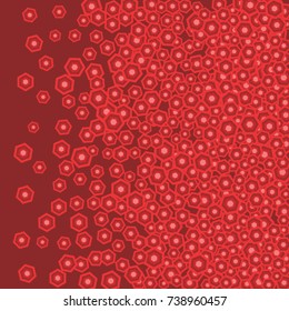 Vector Confetti Background Pattern. Element of design. Colored polygons on a red background