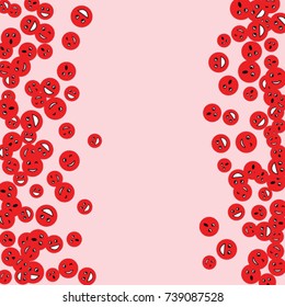 Vector Confetti Background Pattern. Element of design. Reds emoticons on a pink background