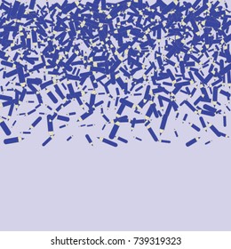 Vector Confetti Background Pattern. Element of design. Blue pencils on a Blue background