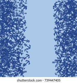 Vector Confetti Background Pattern. Element of design. Blue anchors on a blue background