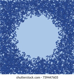 Vector Confetti Background Pattern. Element of design. Blue anchors on a blue background