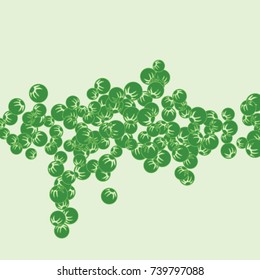 Vector Confetti Background Pattern. Element of design. Decorative berries on a green background