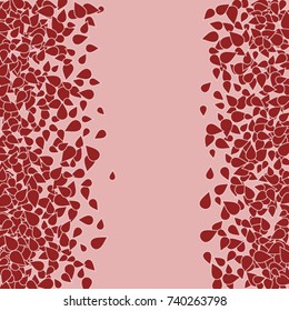 Vector Confetti Background Pattern. Element of design. Red petals on a pink background