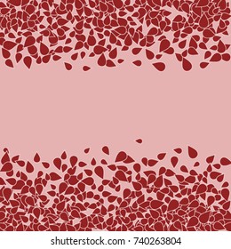 Vector Confetti Background Pattern. Element of design. Red petals on a pink background