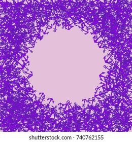 Vector Confetti Background Pattern. Element of design. Blue anchors on a lilac background