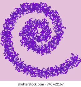 Vector Confetti Background Pattern. Element of design. Blue anchors on a lilac background