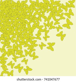 Vector Confetti Background Pattern. Element of design. Yellow butterflies on an Yellow background