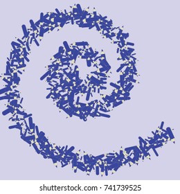 Vector Confetti Background Pattern. Element of design. Blue pencils on a Blue background