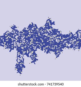 Vector Confetti Background Pattern. Element of design. Blue pencils on a Blue background