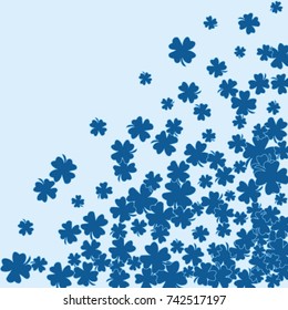 Vector Confetti Background Pattern. Element of design. Clover leaves on an blue background