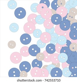 Vector Confetti Background Pattern. Element of design. Colored buttons on a white background