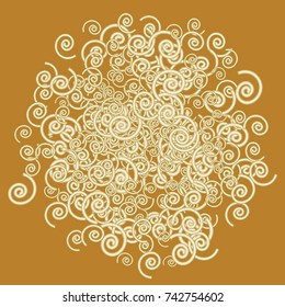 Vector Confetti Background Pattern. Element of design. Orange spirals on a Orange background