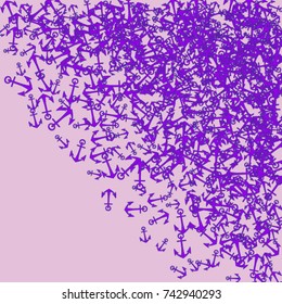 Vector Confetti Background Pattern. Element of design. Purple anchors on a lilac background
