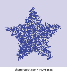 Vector Confetti Background Pattern. Element of design. Blue pencils on a Blue background